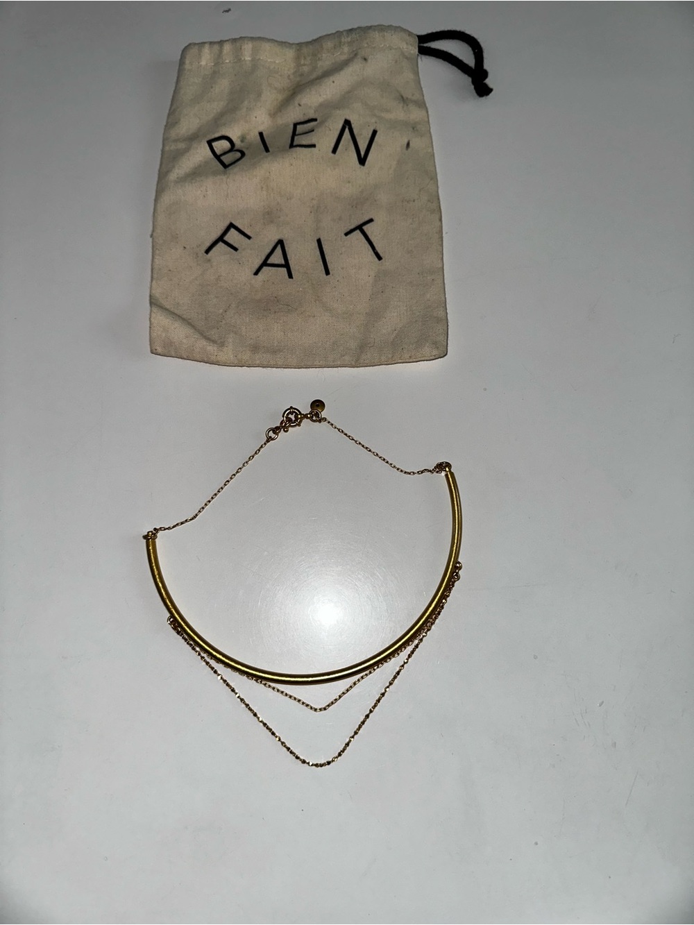 Madewell Gold  curve neck‎ chocker necklace new